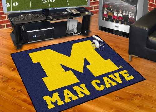 University of Michigan Wolverines All-Star Man Cave Rug - Click Image to Close