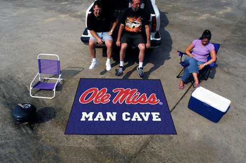 University of Mississippi Rebels Man Cave Tailgater Rug - Click Image to Close