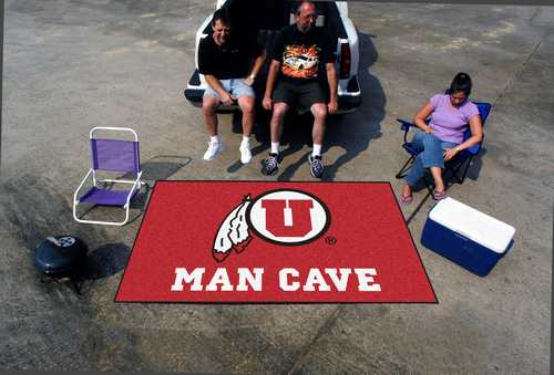 University of Utah Utes Man Cave Ulti-Mat Rug - Click Image to Close