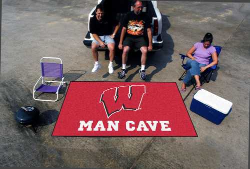 University of Wisconsin - Madison Badgers Man Cave Ulti-Mat Rug - Click Image to Close