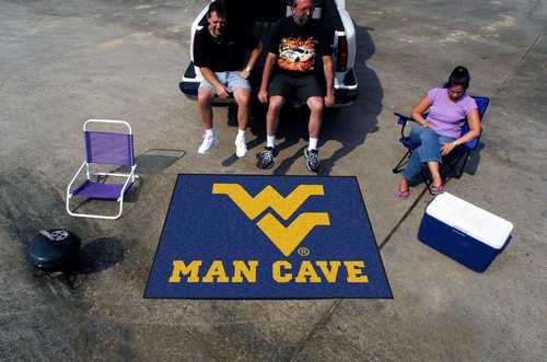 West Virginia University Mountaineers Man Cave Tailgater Rug - Click Image to Close