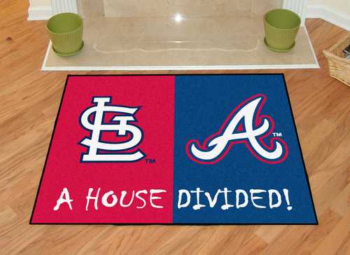 St Louis Cardinals - Atlanta Braves House Divided Rug - Click Image to Close