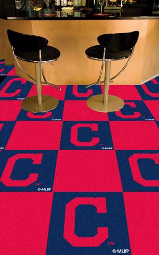 Cleveland Indians Carpet Floor Tiles - C Logo - Click Image to Close