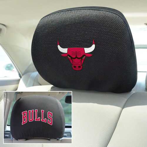 Chicago Bulls 2-Sided Headrest Covers - Set of 2 - Click Image to Close