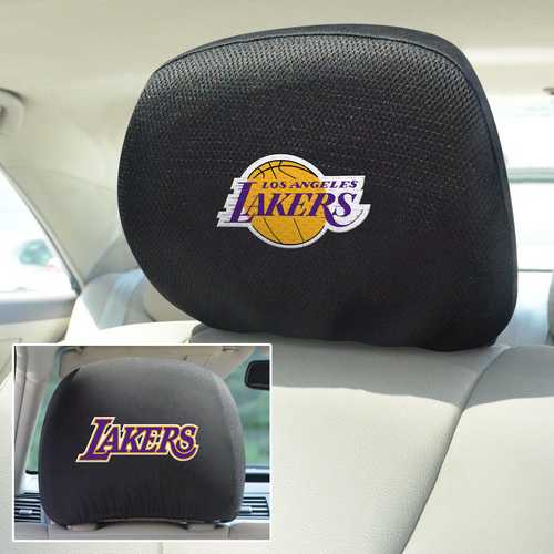 Los Angeles Lakers 2-Sided Headrest Covers - Set of 2 - Click Image to Close