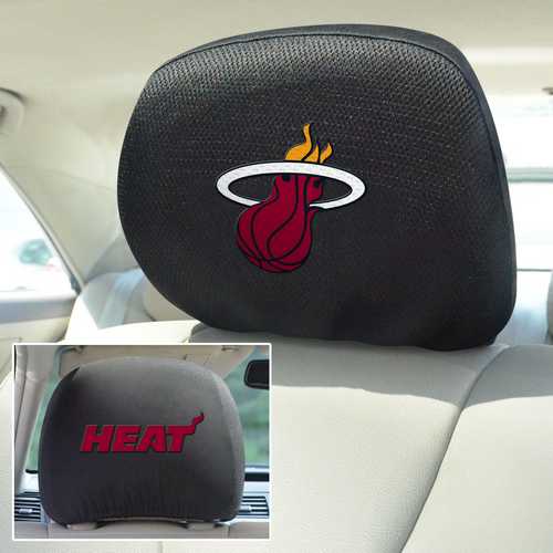 Miami Heat 2-Sided Headrest Covers - Set of 2 - Click Image to Close