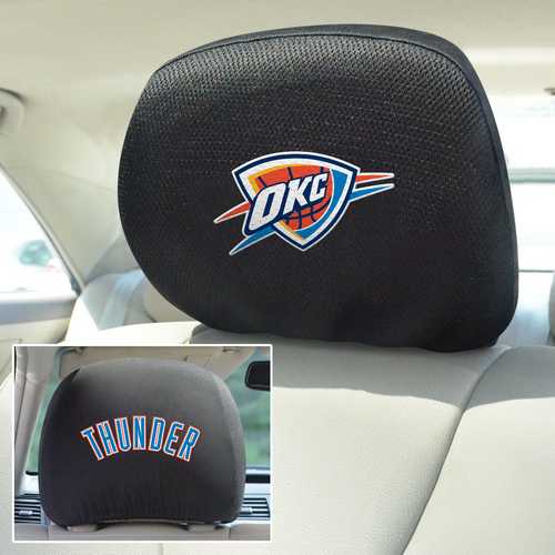 Oklahoma City Thunder 2-Sided Headrest Covers - Set of 2 - Click Image to Close