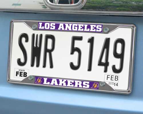 Los Angeles Lakers Chromed Metal License Plate Frame - Click Image to Close