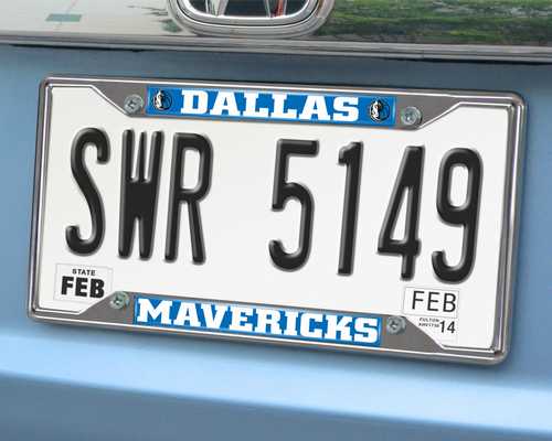 Dallas Mavericks Chromed Metal License Plate Frame - Click Image to Close
