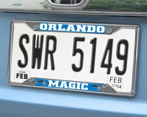 Orlando Magic Chromed Metal License Plate Frame - Click Image to Close