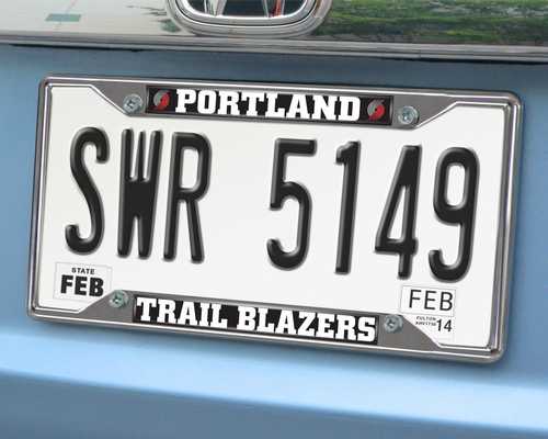 Portland Trail Blazers Chromed Metal License Plate Frame - Click Image to Close