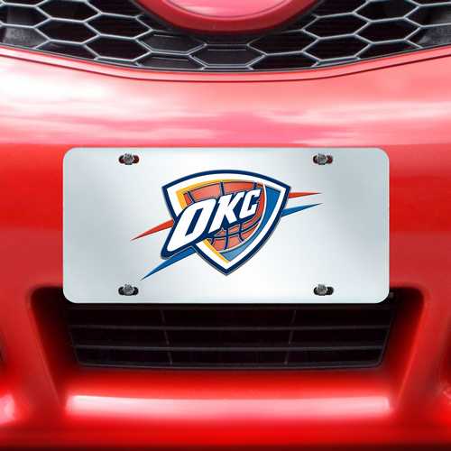 Oklahoma City Thunder Inlaid License Plate - Click Image to Close