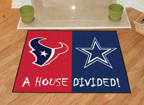 Houston Texans - Dallas Cowboys House Divided Rug - Click Image to Close
