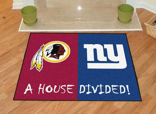 Washington Redskins - New York Giants House Divided Rug - Click Image to Close
