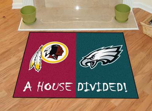 Washington Redskins - Philadelphia Eagles House Divided Rug - Click Image to Close