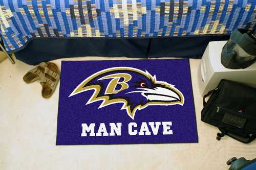 Baltimore Ravens Man Cave Starter Rug - Click Image to Close