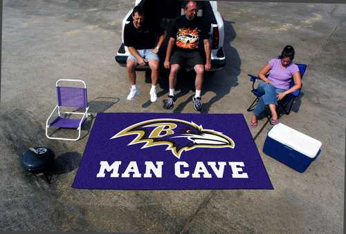 Baltimore Ravens Man Cave Ulti-Mat Rug - Click Image to Close