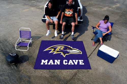 Baltimore Ravens Man Cave Tailgater Rug - Click Image to Close