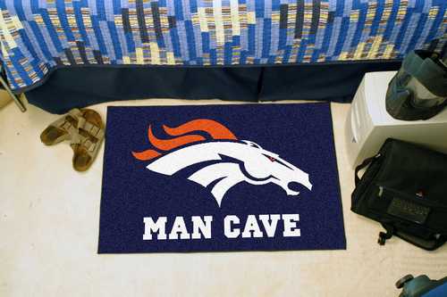 Denver Broncos Man Cave Starter Rug - Click Image to Close