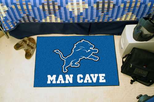 Detroit Lions Man Cave Starter Rug - Click Image to Close