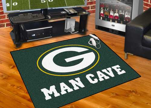 Green Bay Packers All-Star Man Cave Rug - Click Image to Close