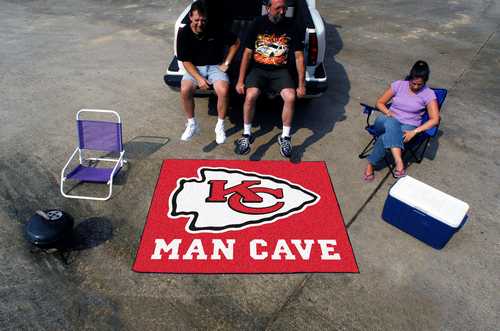 Kansas City Chiefs Man Cave Tailgater Rug - Click Image to Close
