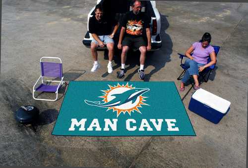 Miami Dolphins Man Cave Ulti-Mat Rug - Click Image to Close