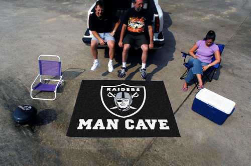 Oakland Raiders Man Cave Tailgater Rug - Click Image to Close