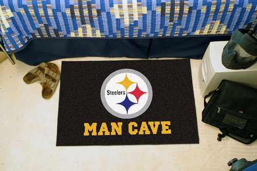 Pittsburgh Steelers Man Cave Starter Rug - Click Image to Close