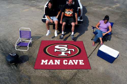 San Francisco 49ers Man Cave Tailgater Rug - Click Image to Close