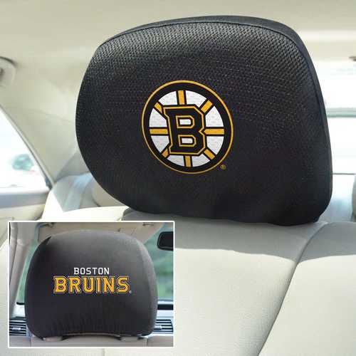 Boston Bruins 2-Sided Headrest Covers - Set of 2 - Click Image to Close