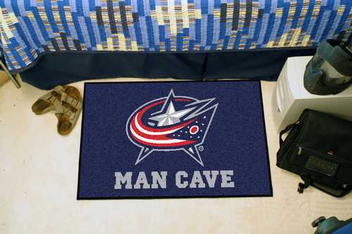 Columbus Blue Jackets Man Cave Starter Rug - Click Image to Close