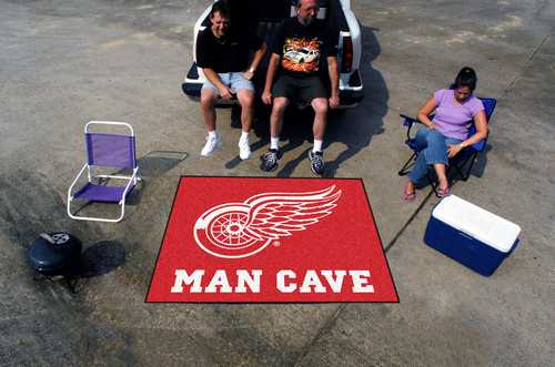 Detroit Red Wings Man Cave Tailgater Rug - Click Image to Close