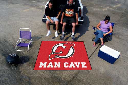New Jersey Devils Man Cave Tailgater Rug - Click Image to Close