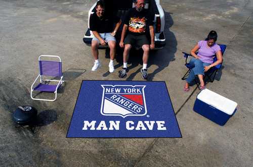 New York Rangers Man Cave Tailgater Rug - Click Image to Close