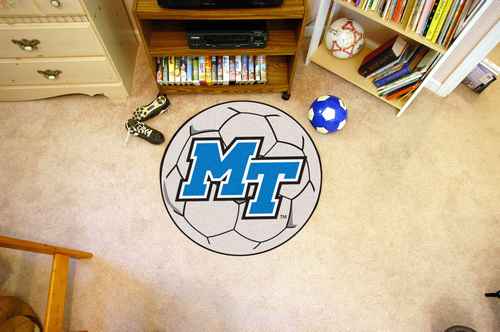 Middle Tennessee State University Blue Raiders Soccer Ball Rug - Click Image to Close