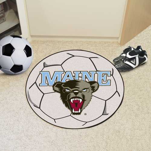 University of Maine Black Bears Soccer Ball Rug - Click Image to Close