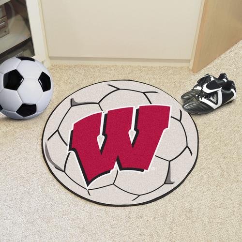 University of Wisconsin-Madison Badgers Soccer Ball Rug - Click Image to Close