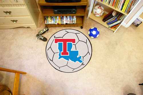 Louisiana Tech University Lady Techsters Soccer Ball Rug - Click Image to Close