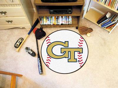 Georgia Tech Yellow Jackets Baseball Rug - Click Image to Close