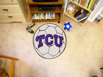 Texas Christian University Horned Frogs Soccer Ball Rug - Click Image to Close