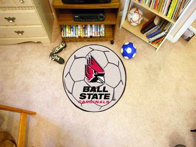 Ball State University Cardinals Soccer Ball Rug - Click Image to Close