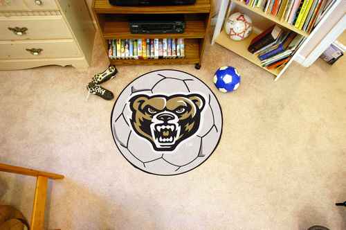 Oakland University Golden Grizzlies Soccer Ball Rug - Click Image to Close
