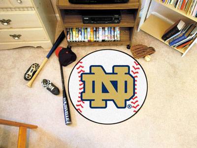 University of Notre Dame Fighting Irish Baseball Rug - ND Logo - Click Image to Close