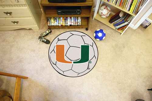 University of Miami Hurricanes Soccer Ball Rug - Click Image to Close