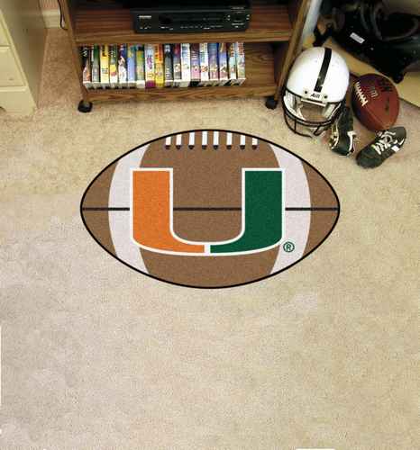 University of Miami Hurricanes Football Rug - Click Image to Close