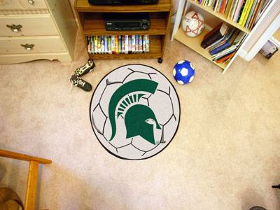 Michigan State University Spartans Soccer Ball Rug - Click Image to Close