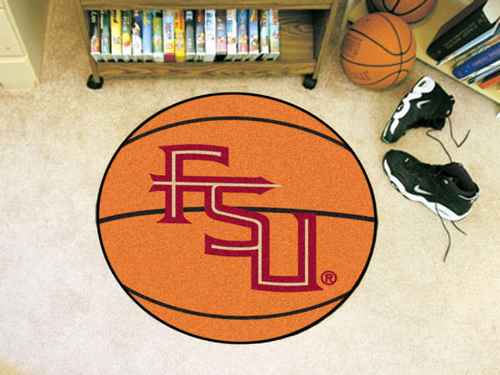 Florida State University Seminoles Basketball Rug - FS Logo - Click Image to Close