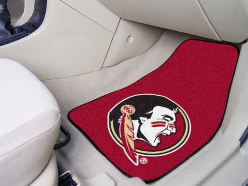 Florida State University Seminoles Carpet Car Mats - Red - Click Image to Close