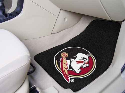 Florida State University Seminoles Carpet Car Mats - Black - Click Image to Close